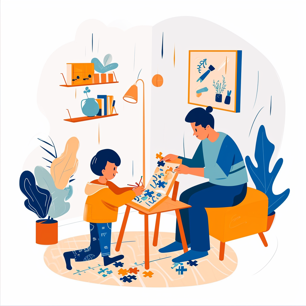 Child doing activity